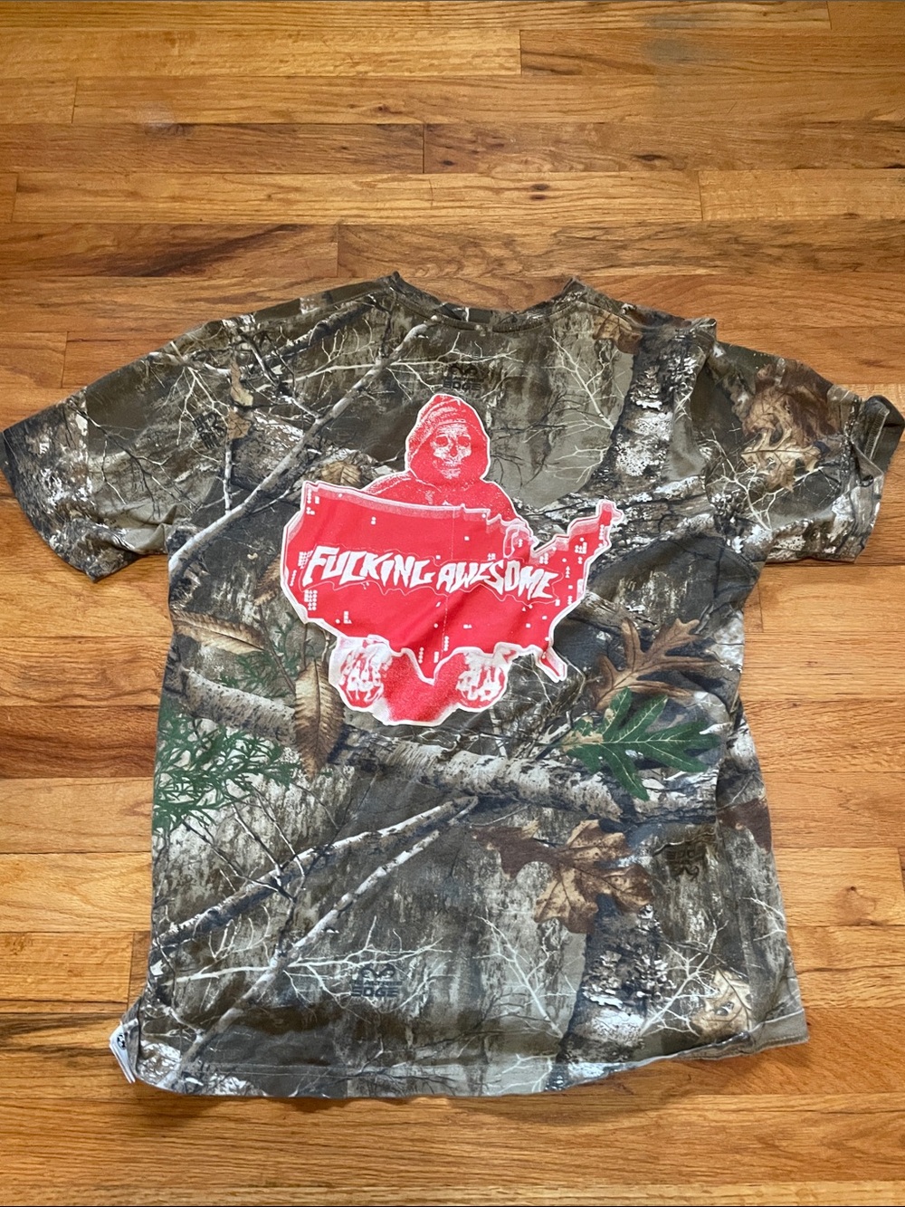 Fucking Awesome Sleeve Camo Tee with Red Graphic